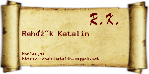 Rehák Katalin névjegykártya